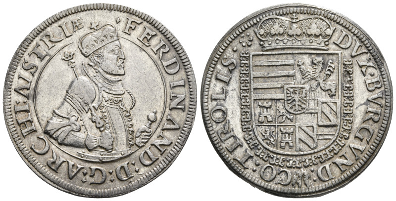 HOLY ROMAN EMPIRE. Ferdinand II (Archduke, 1564-1595). Taler. Hall.
Obv: FERDINA...