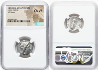 LUCANIA. Metapontum. Ca. 330-280 BC. AR stater (19mm, 7h). NGC Choice VF. Head of Demeter right, hair waved, knotted in queue, falling down back of ne...