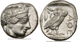 ATTICA. Athens. Ca. 440-404 BC. AR tetradrachm (24mm, 17.21 gm, 10h). NGC MS 5/5 - 5/5. Mid-mass coinage issue. Head of Athena right, wearing earring,...