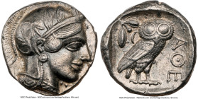ATTICA. Athens. Ca. 440-404 BC. AR tetradrachm (24mm, 17.22 gm, 10h). NGC Choice XF 5/5 - 3/5, brushed. Mid-mass coinage issue. Head of Athena right, ...
