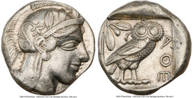 ATTICA. Athens. Ca. 440-404 BC. AR tetradrachm (24mm, 17.16 gm, 4h). NGC Choice VF 5/5 - 3/5, light marks. Mid-mass coinage issue. Head of Athena righ...