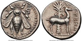 IONIA. Ephesus. Ca. 2nd century BC. AR drachm (17mm, 4.16 gm, 12h). NGC Choice XF 4/5 - 4/5, flan flaw. Artemon, magistrate. E-Φ, bee with straight wi...