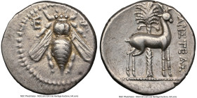 IONIA. Ephesus. Ca. 2nd century BC. AR drachm (17mm, 4.17 gm, 1h). NGC XF 4/5 - 4/5. Aristeas, magistrate. E-Φ, bee with straight wings seen from abov...