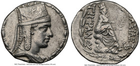 ARMENIAN KINGDOM. Tigranes II the Great (95-56 BC). AR tetradrachm (28mm, 15.97 gm, 11h). NGC Choice XF 4/5 - 4/5, die shift. Tigranocerta, ca. 80-68 ...