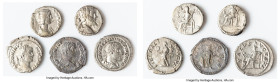 ANCIENT LOTS. Roman Imperial. Lot of five (5) AR denarii. VG-Choice Fine. Includes: Five Roman Imperial AR denarii, various rulers and types. SOLD AS ...