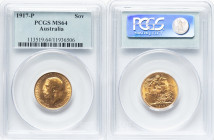 George V gold Sovereign 1917-P MS64 PCGS, Perth mint, KM29, S-4001. HID09801242017 © 2024 Heritage Auctions | All Rights Reserved www.HA.com/TexasAuct...