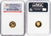 Elizabeth II gold Proof "Dolphin" 15 Dollars (1/10 oz) 2008-P PR70 Ultra Cameo NGC, Perth mint, KM1186. Discover Australia Fauna - Dolphin. One of Fir...