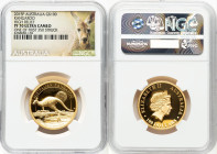 Elizabeth II gold Proof "High Relief - Kangaroo" 100 Dollars (1 oz) 2015-P PR70 Ultra Cameo NGC, Perth mint, KM3148. One of First 350 Struck. HID09801...
