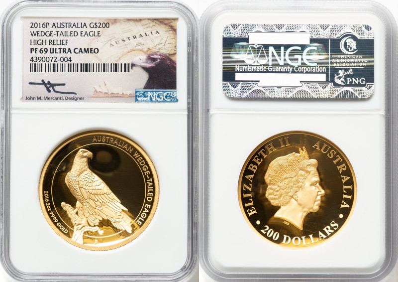 Elizabeth II gold Proof "High Relief - Wedge-Tailed Eagle" 200 Dollars (2 oz) 20...