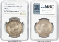 Franz Joseph I 5 Corona 1908 MS63 NGC, Vienna mint, KM2809, Dav-35. Commemorating the 60th Anniversary of his Reign. HID09801242017 © 2024 Heritage Au...