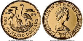 Elizabeth II gold "Independence of 1973" 100 Dollars 1975 MS68 NGC, Royal Canadian mint, KM73. Flamingos. HID09801242017 © 2024 Heritage Auctions | Al...