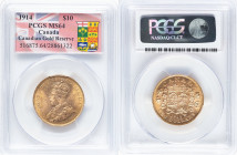 George V gold 10 Dollars 1914 MS64 PCGS, Ottawa mint, KM27, Fr-3. Canadian Gold Reserve. HID09801242017 © 2024 Heritage Auctions | All Rights Reserved...