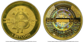 Casascius brass Unloaded (Redeemed) 1 Bitcoin (BTC) 2013 MS67 PCGS, Ahonen-pg 94. Total Issued: 8,352. Series 2. Type PF2. 28.5mm. Firstbits 13CXooss....