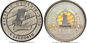 Lealana nickel-plated brass Loaded (Unredeemed) 1 Litecoin (LTC) 2013 MS66 NGC, Ahonen-pg 199. 30mm. Total Issued: 2,000. Type PF. 30mm. Black address...