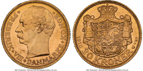 Frederick VIII gold 20 Kroner 1910 (h)-VBP MS63 NGC, Copenhagen mint, KM810, Fr-297. HID09801242017 © 2024 Heritage Auctions | All Rights Reserved www...