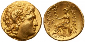 Thracian Kingdom. Lysimachos. Gold Stater (8.45 g), 306-281 BC. AU