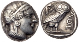 Attica, Athens. Silver Tetradrachm (16.87 g), ca. 454-404 BC. EF