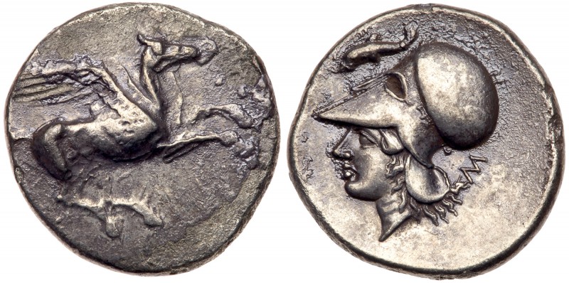 Corinthia, Corinth. Silver Stater (8.19 g), ca. 375-300 BC. Pegasos flying right...