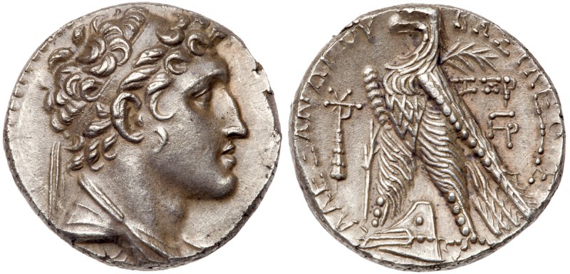 Seleukid Kingdom. Alexander I Balas. Silver Tetradrachm (14.34 g), 152/1-145 BC....