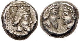 Philistia, Gaza. Silver Drachm (3.52 g), 5th-4th centuries BC. VF