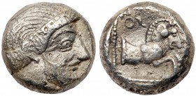 Philistia, Gaza. Silver Drachm (3.50 g), 5th-4th centuries BC. VF