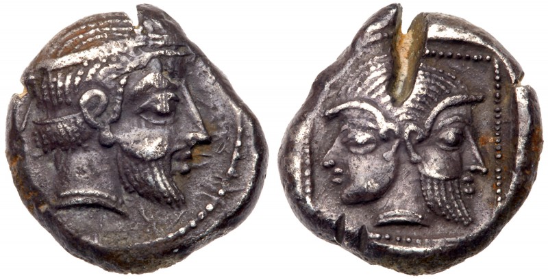 Philistia, Uncertain mint. Silver Drachm (3.83 g), 5th-4th centuries BC. Archaic...