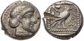 Philistia, Gaza. Silver Drachm (3.78 g), 5th-4th centuries BC. VF