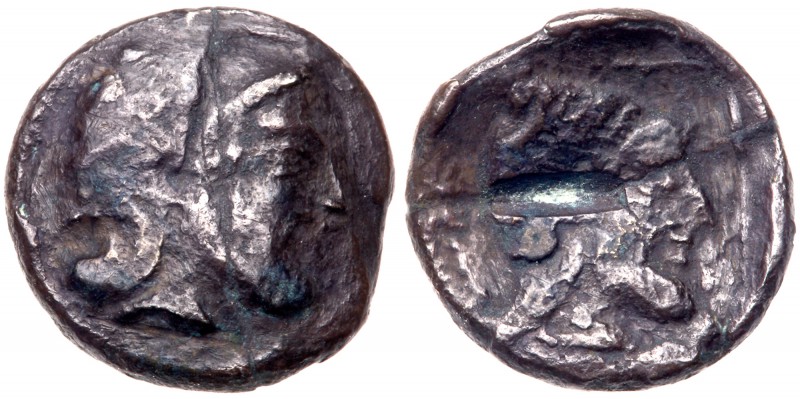 Philistia, Gaza. Silver Drachm (2.77 g), 5th-4th centuries BC. Archaic-style fem...