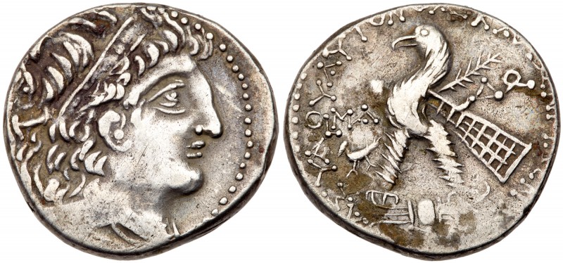 Philistia, Askalon. Silver Tetradrachm (13.62 g), 98/7-54/3 BC. CY 41 (63/2 BC)....