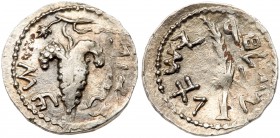 Judaea, Bar Kokhba Revolt. Silver Zuz (3.28 g), 132-135 CE. VF