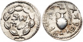 Judaea, Bar Kokhba Revolt. Silver Zuz (3.22 g), 132-135 CE. VF