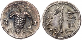 Judaea, Bar Kokhba Revolt. Silver Zuz (3.01 g), 132-135 CE. VF