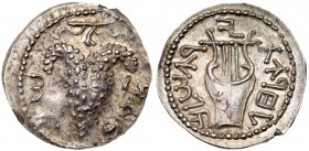 Judaea, Bar Kokhba Revolt. Silver Zuz (3.30 g), 132-135 CE. MS