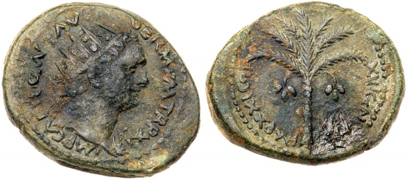Judaea, Roman Judaea. Domitian. &AElig; (17.56 g), AD 81-96. Judaea Capta type. ...