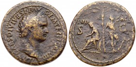 Titus. Æ Sestertius (24.41 g), AD 72-73. F