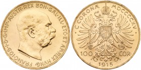 Austria. 100 Corona Restrike, 1915. BU