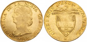 Colombia. 16 Pesos, 1846-UE (Popayan). AEF