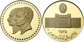 Iran. 50th Anniversary Golden Jubilee of the National Bank Gold Medal, MS2535 (1976). PCGS PF68
