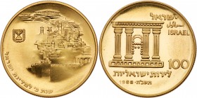 Israel. Reunification of Jerusalem, Gold 100 Lirot, 1968