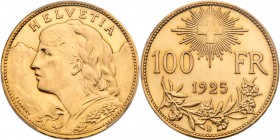 Switzerland. 100 Francs, 1925-B. PCGS AU