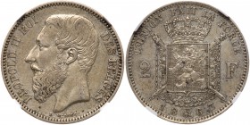 Belgium. 2 Francs, 1867. NGC AU53
