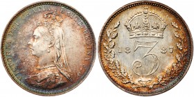 Great Britain. Threepence, 1887. NGC MS66