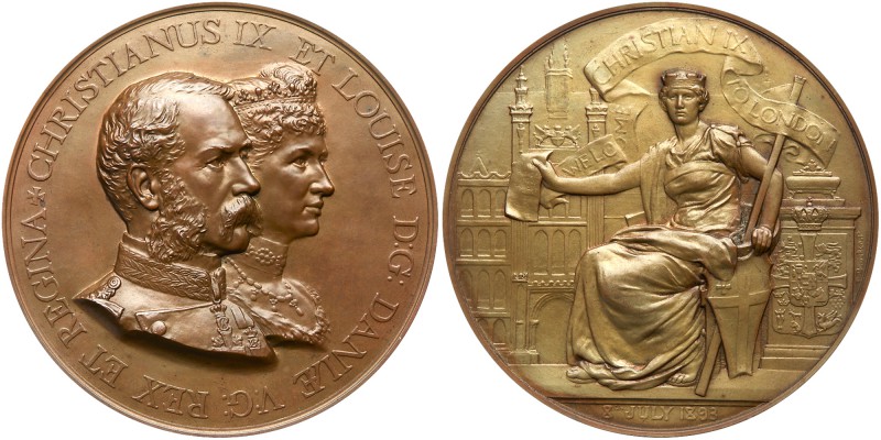 Great Britain. Bronze Medal, 1893. BHM-3454; Eimer-1783. Bronze. 75 mm. By Frank...