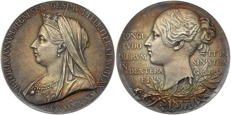 Great Britain. Diamond Jubilee medal struck in silver, 1897. BHM-3506. 55 mm. Vi...
