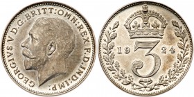 Great Britain. Specimen finish silver Three Pence, 1924. SP60