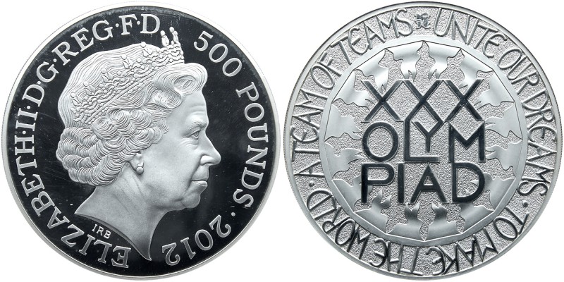 Great Britain. 500 Pounds, 2012. S.4920; KM-1235. Silver weight 32.117 ounces (K...
