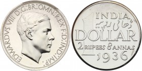 India-British. Piefort copper-nickel Dollar, 1936. PCGS PF67