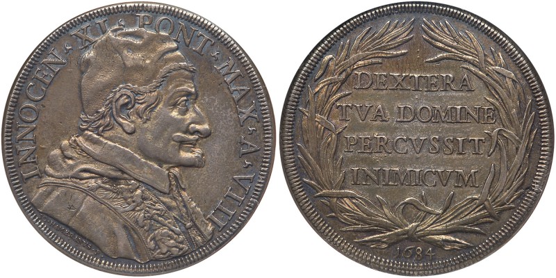 Italian States: Papal/Roman States. Piastra, 1684. Dav-4093; KM-451.1; Ber-2084....