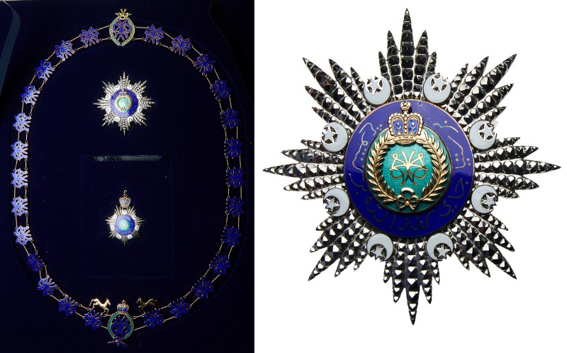 Malaysia. Kelantan Sultanate, Order of Crown Grand Cordon set of Insignia of Col...