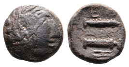 Celts in Eastern Europe, late 4th – early 3rd century BC. Imitation of a Macedonian bronze of Alexander III ‘the Great’, after 310 BC. AE (Bronze, 14....